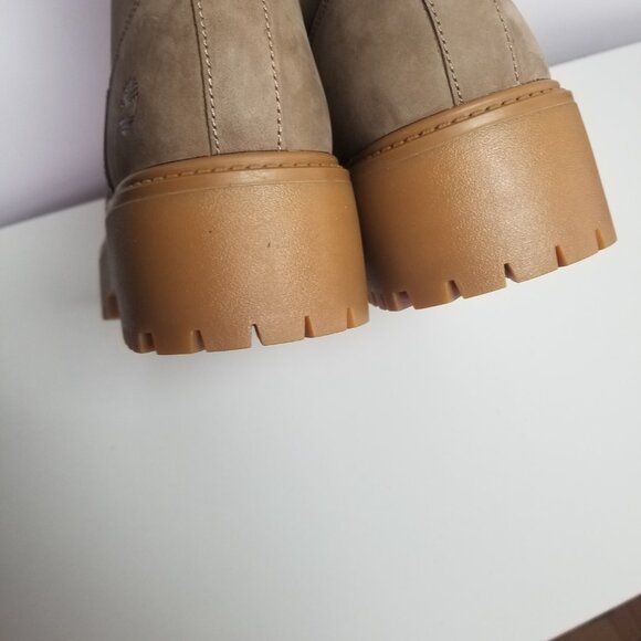 NWB Timberland Women's Stone Street Faux Fur Lined Taupe Nubuck Boots Sz 11 Wide - Picture 3 of 15